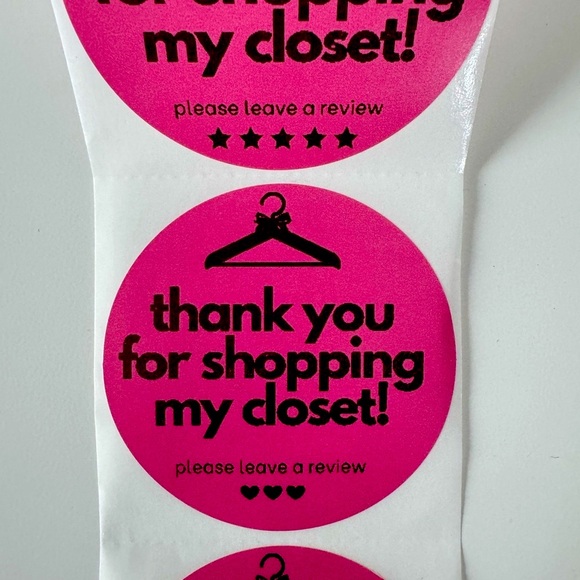 Thank you for shopping my closet , please leave a review sticker label new - Picture 5 of 11